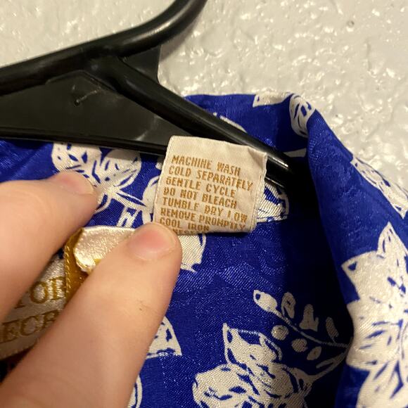 Victoria Secret Small Womens Vintage Pajama Top Floral Blue White Pearl Button - Picture 6 of 9